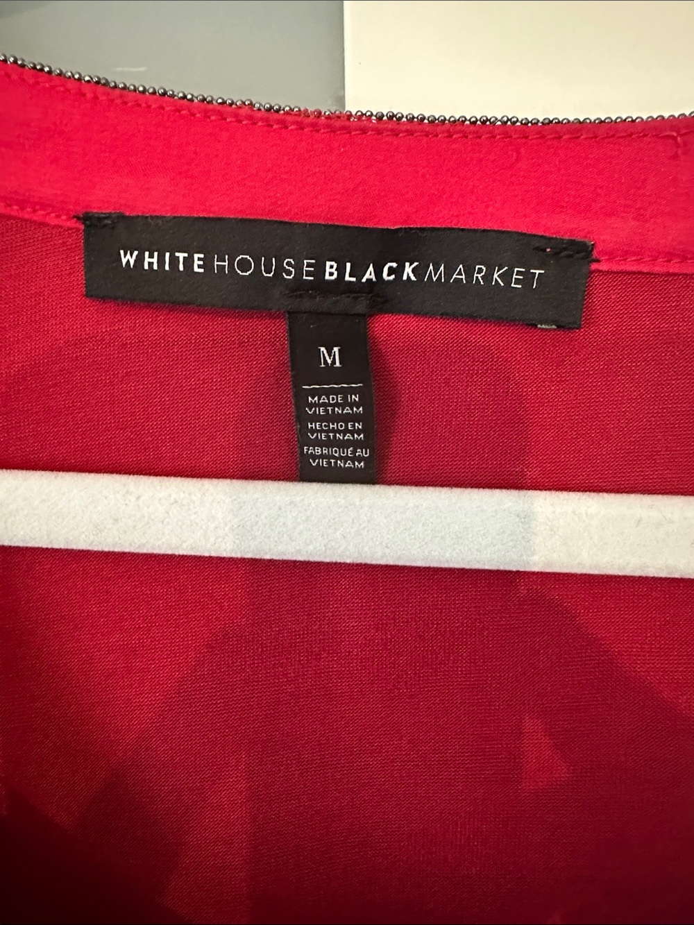 White House Black Market Vibrant Red Long-Sleeve Scoop Neck Top - Picture 2 of 3